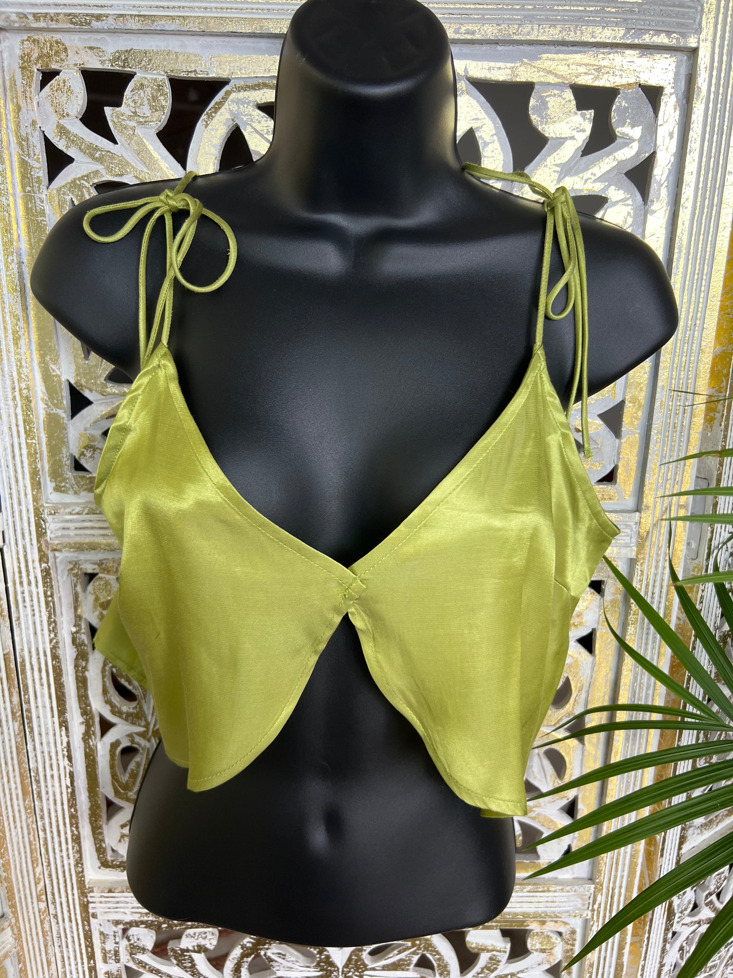 Satin Crop Top - Green