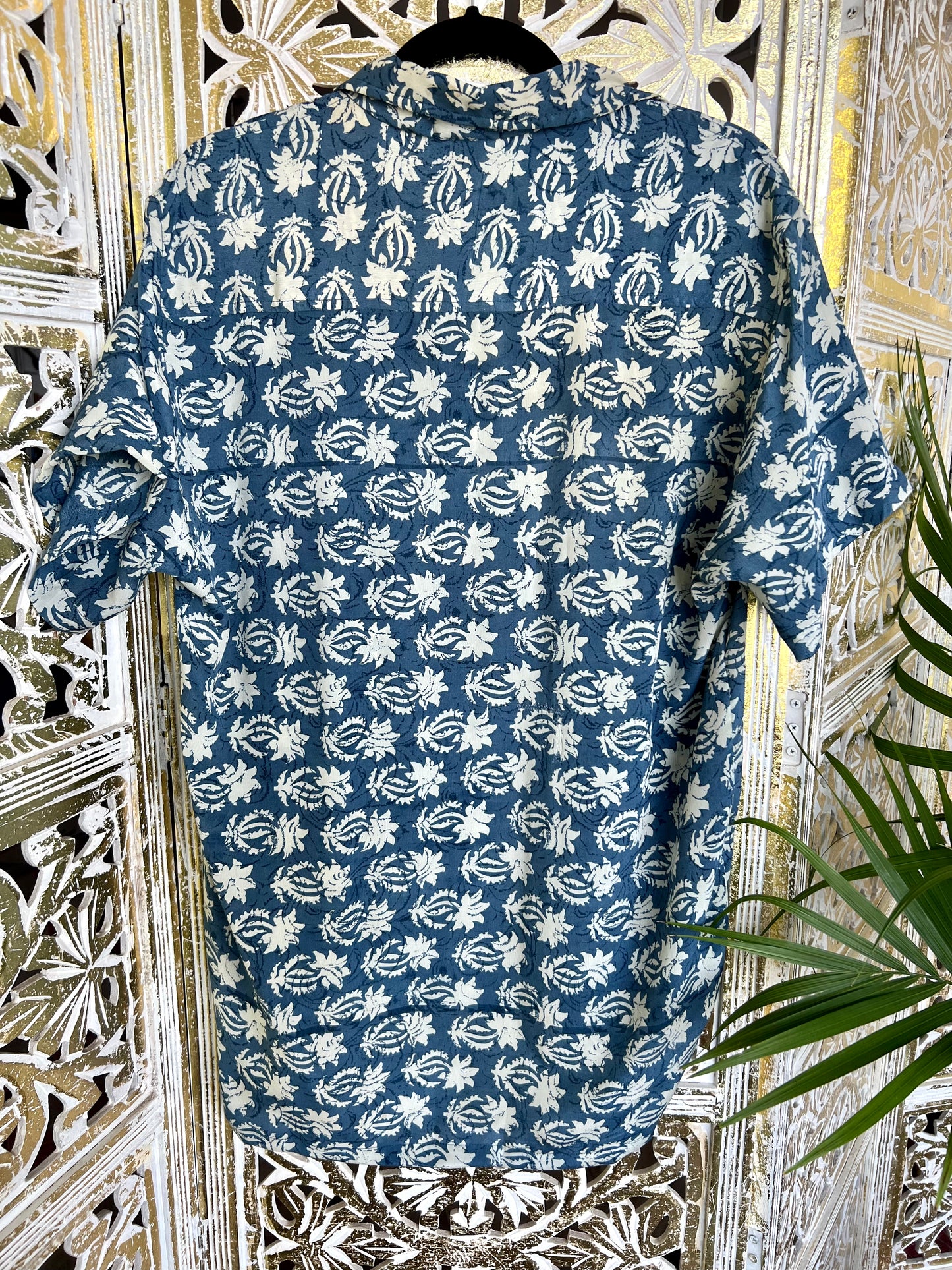 Silk Sari Button Up Shirt - Tropical