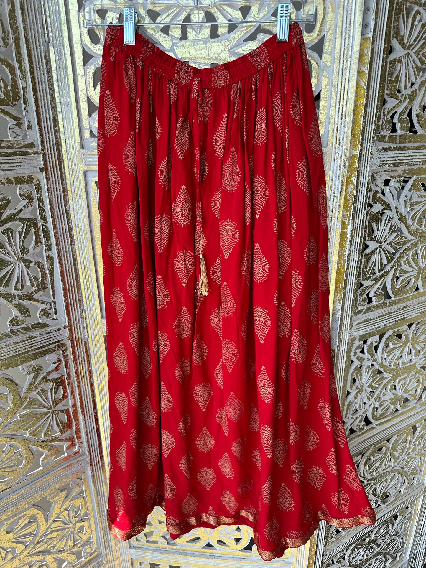 Bohemian Flowy Skirt - Red