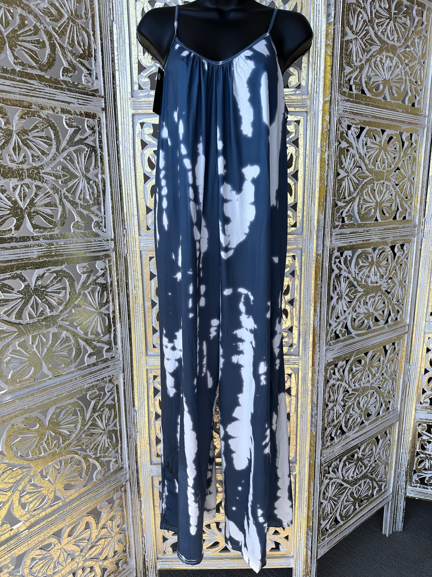 Tie Dye Loose Fit Jumpsuit - Grey