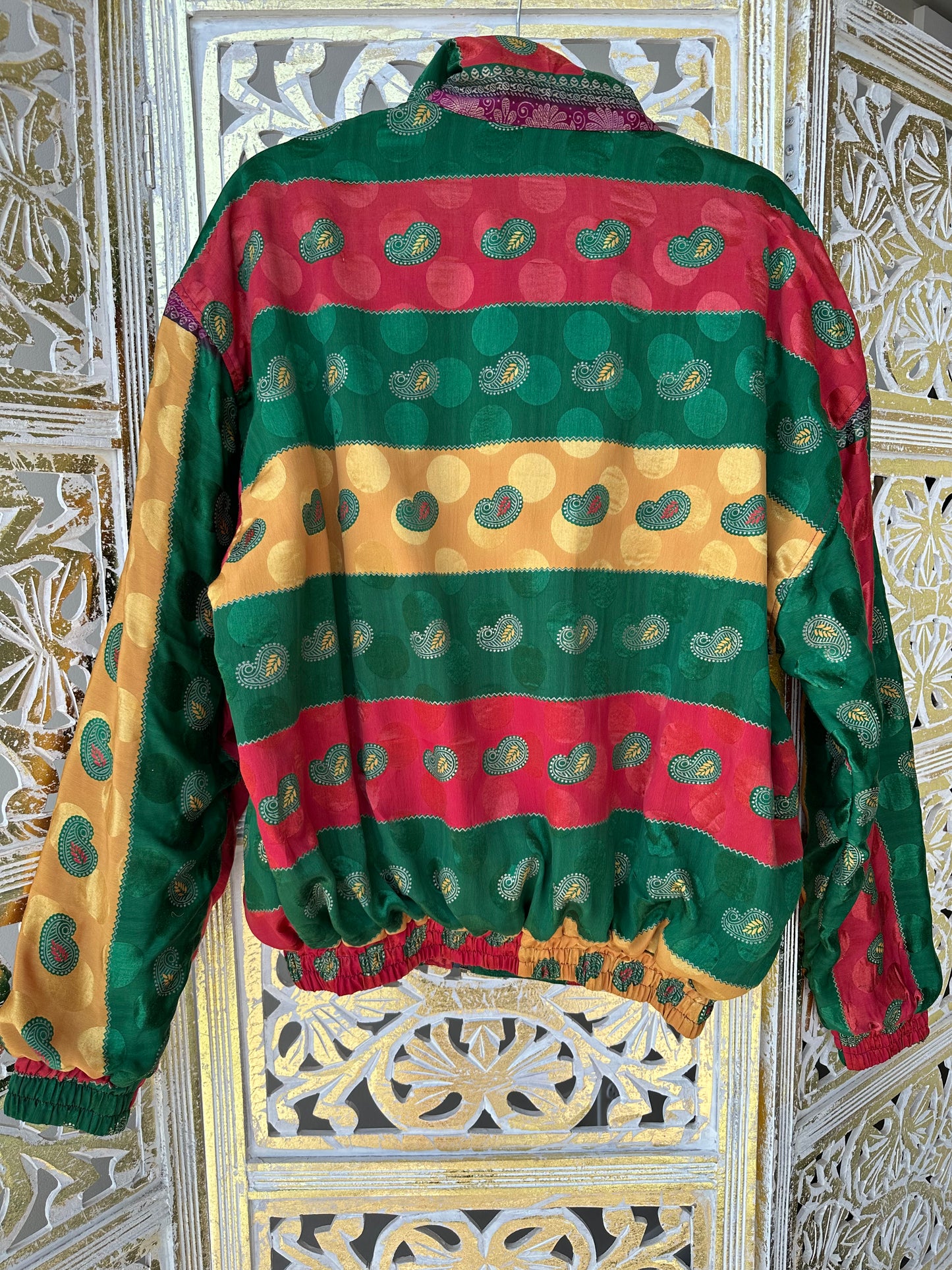 Bomber Jacket - Green, Red & Gold