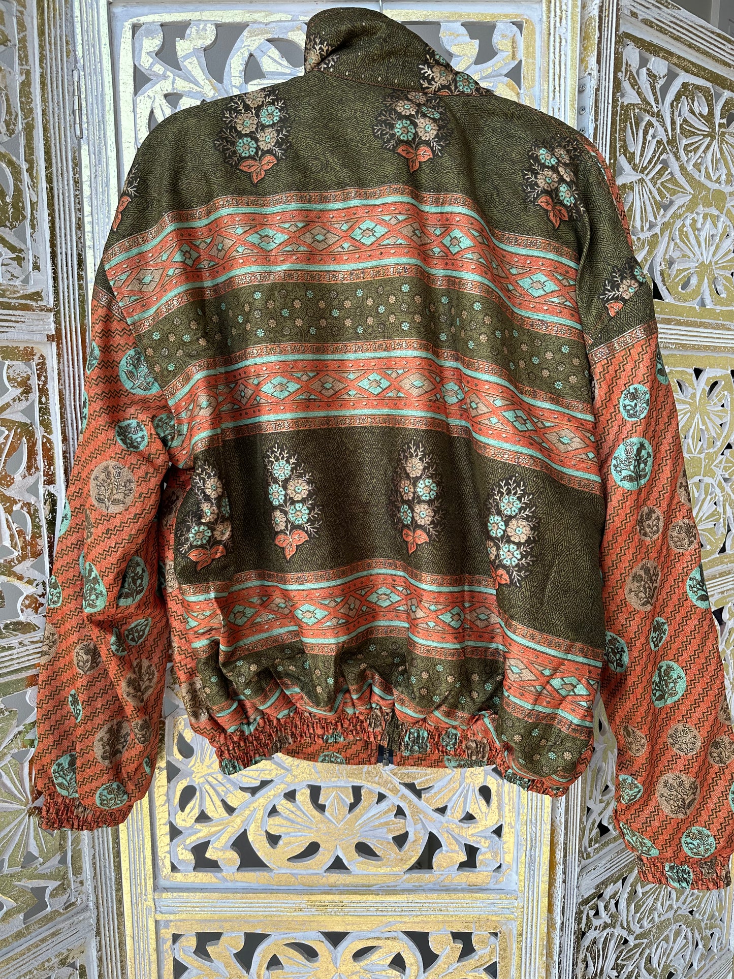 Bomber Jacket - Orange & Olive