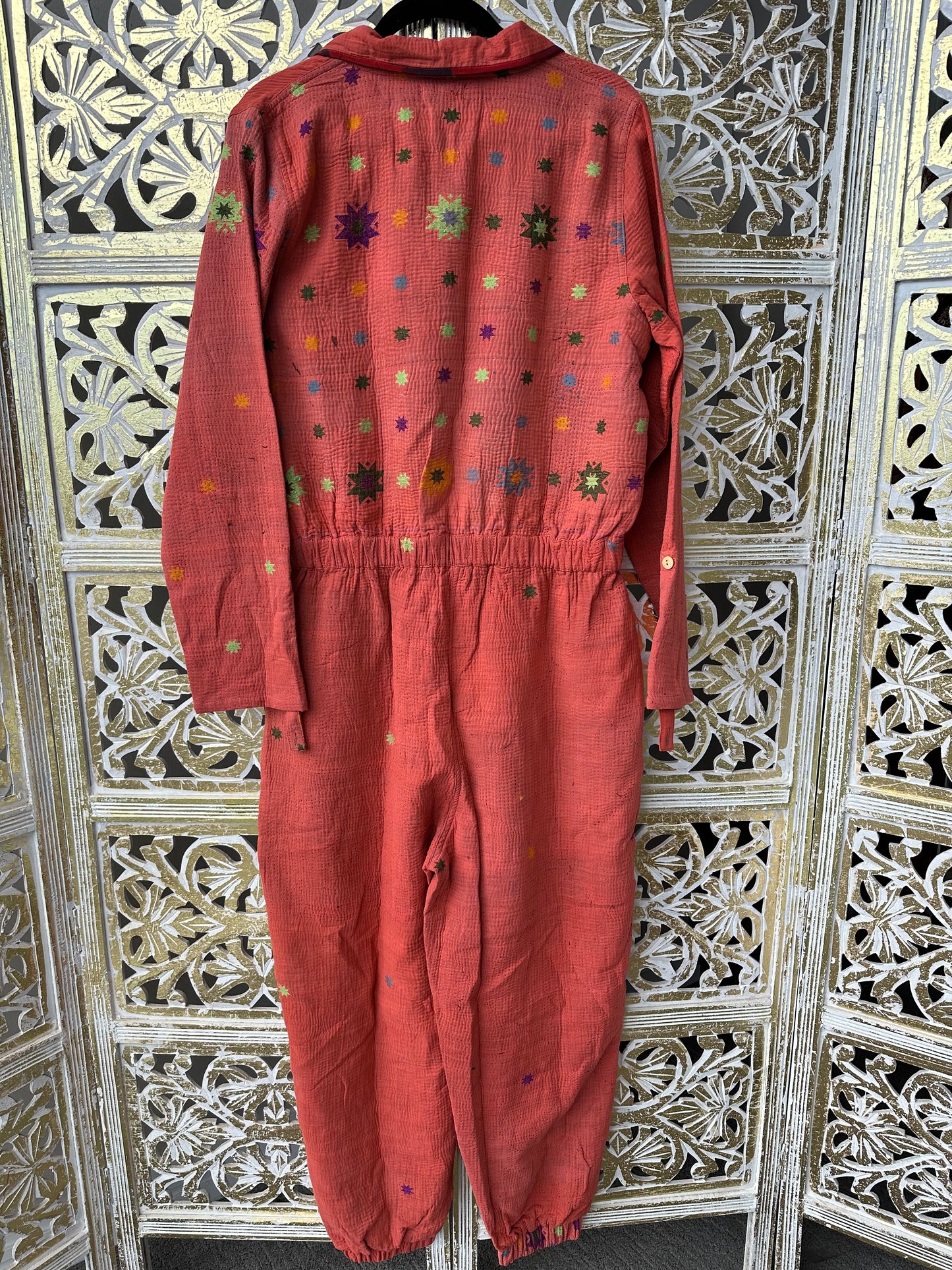 Kantha Jumpsuit - Starry Coral