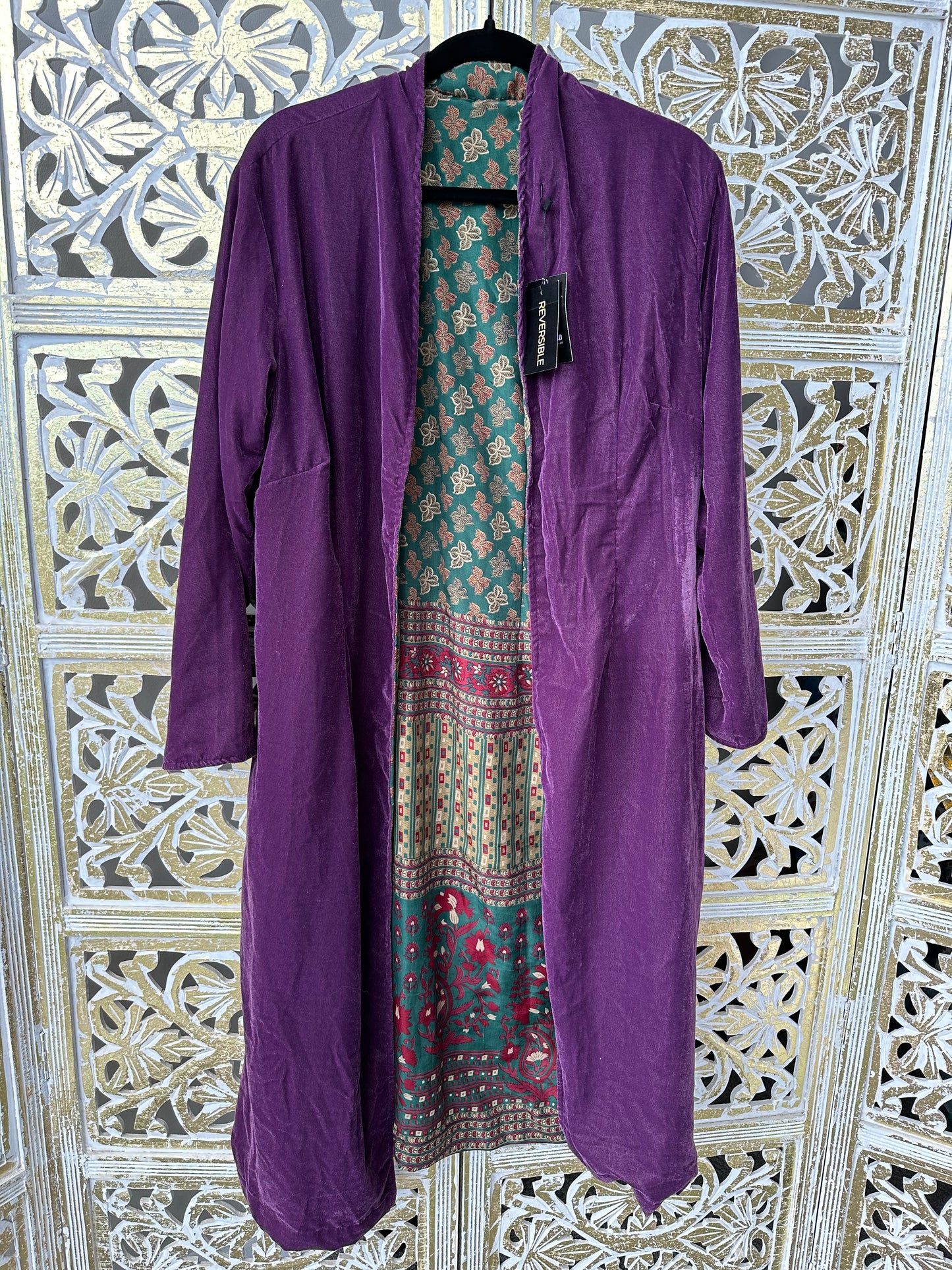 Velvet Jacket (reversible) - Teal & Purple
