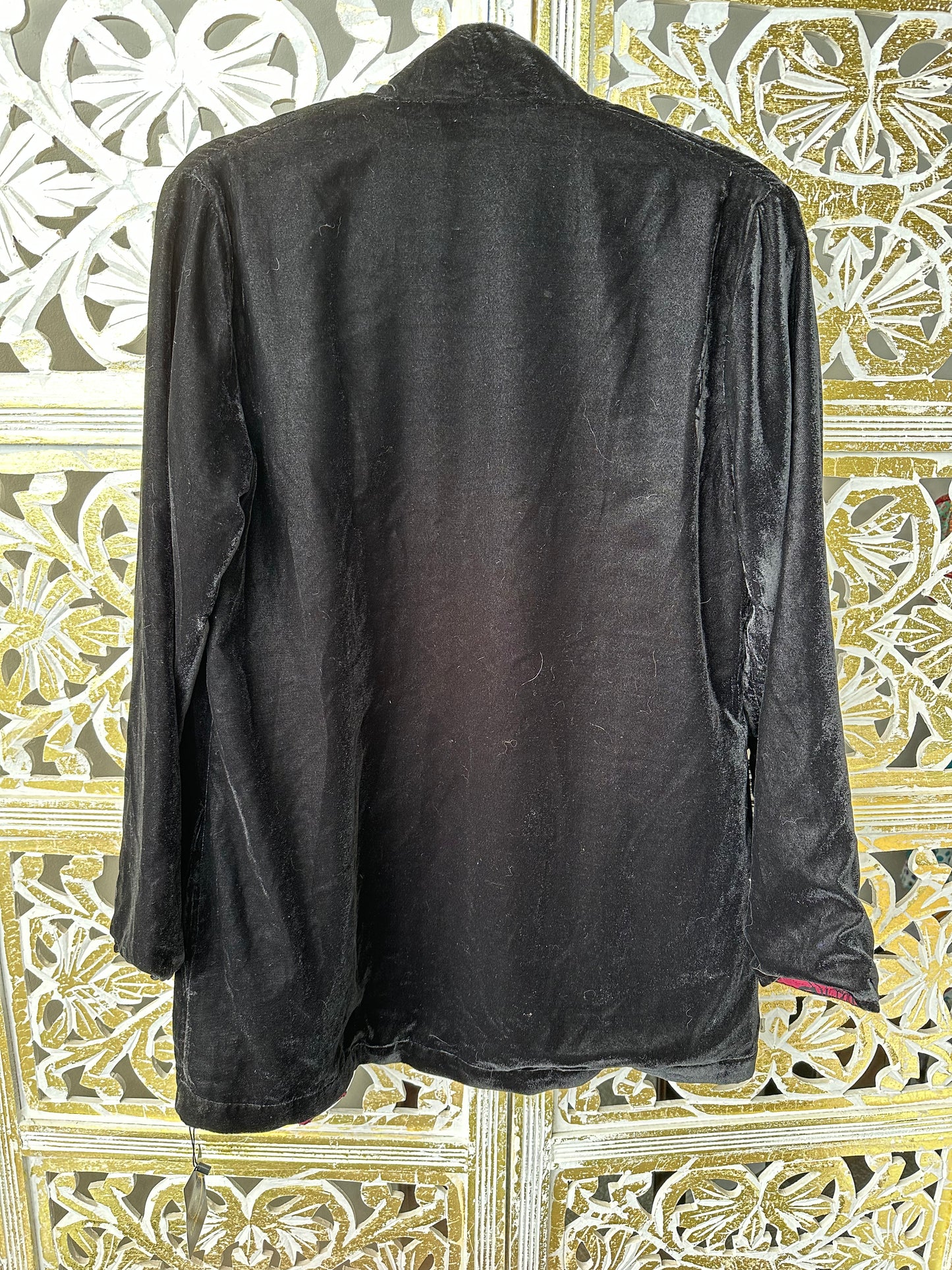 Short Velvet Jacket (reversible) - Magenta & Black