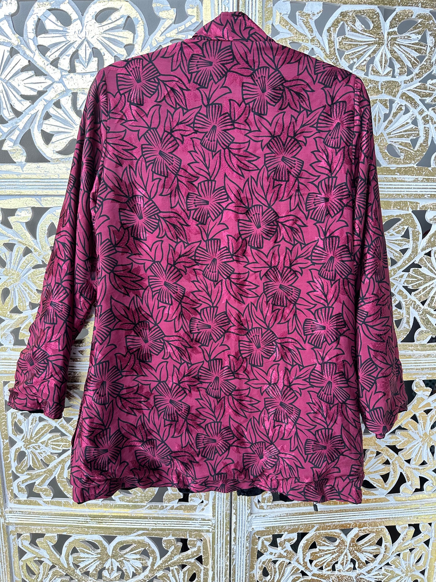 Short Velvet Jacket (reversible) - Magenta & Black