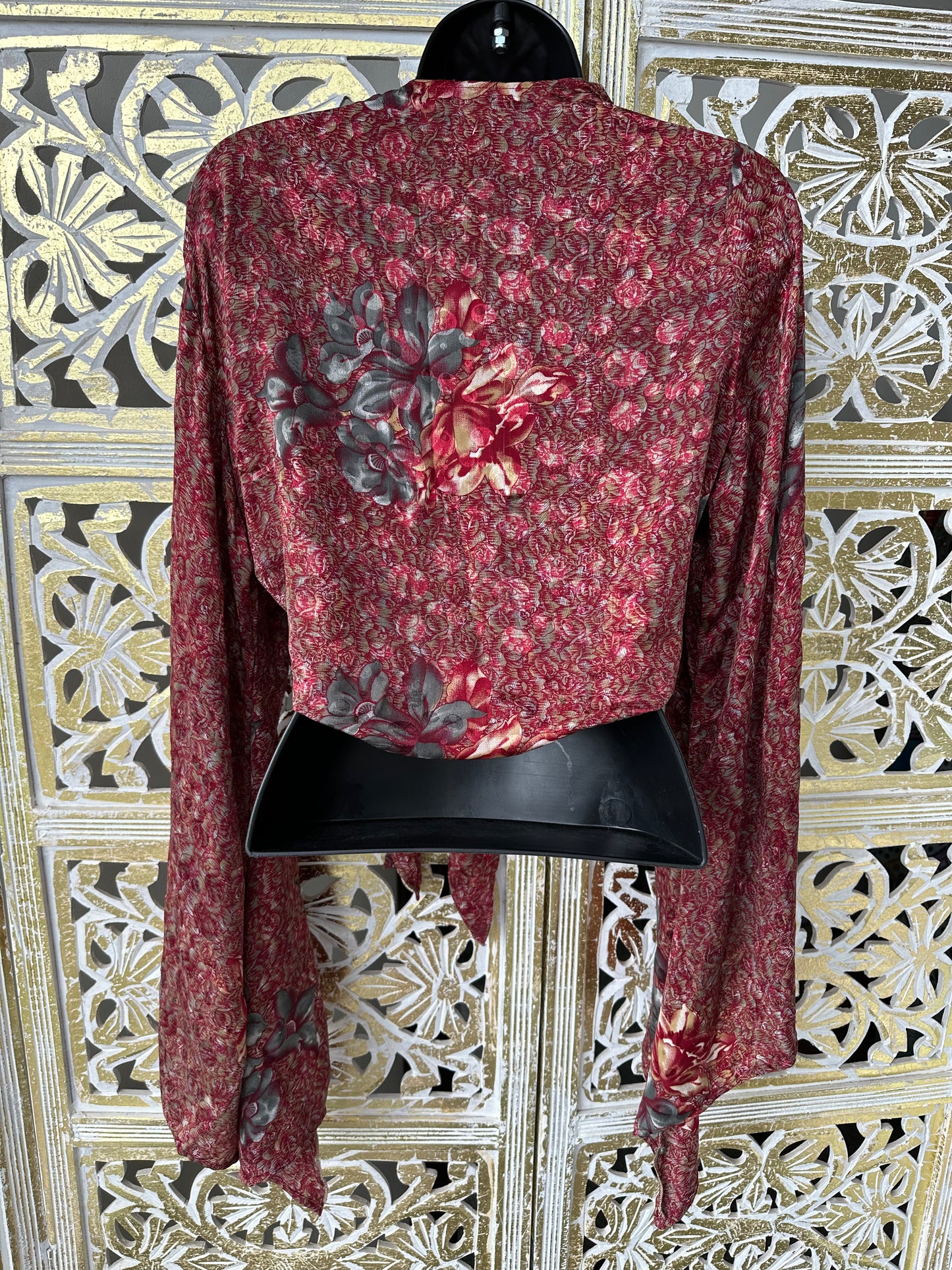 Silk Sari Goddess Top - Rose