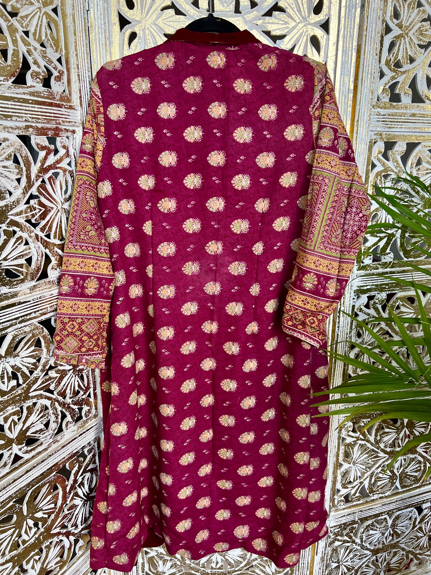 Velvet Jacket (reversible)- Maroon Paisley
