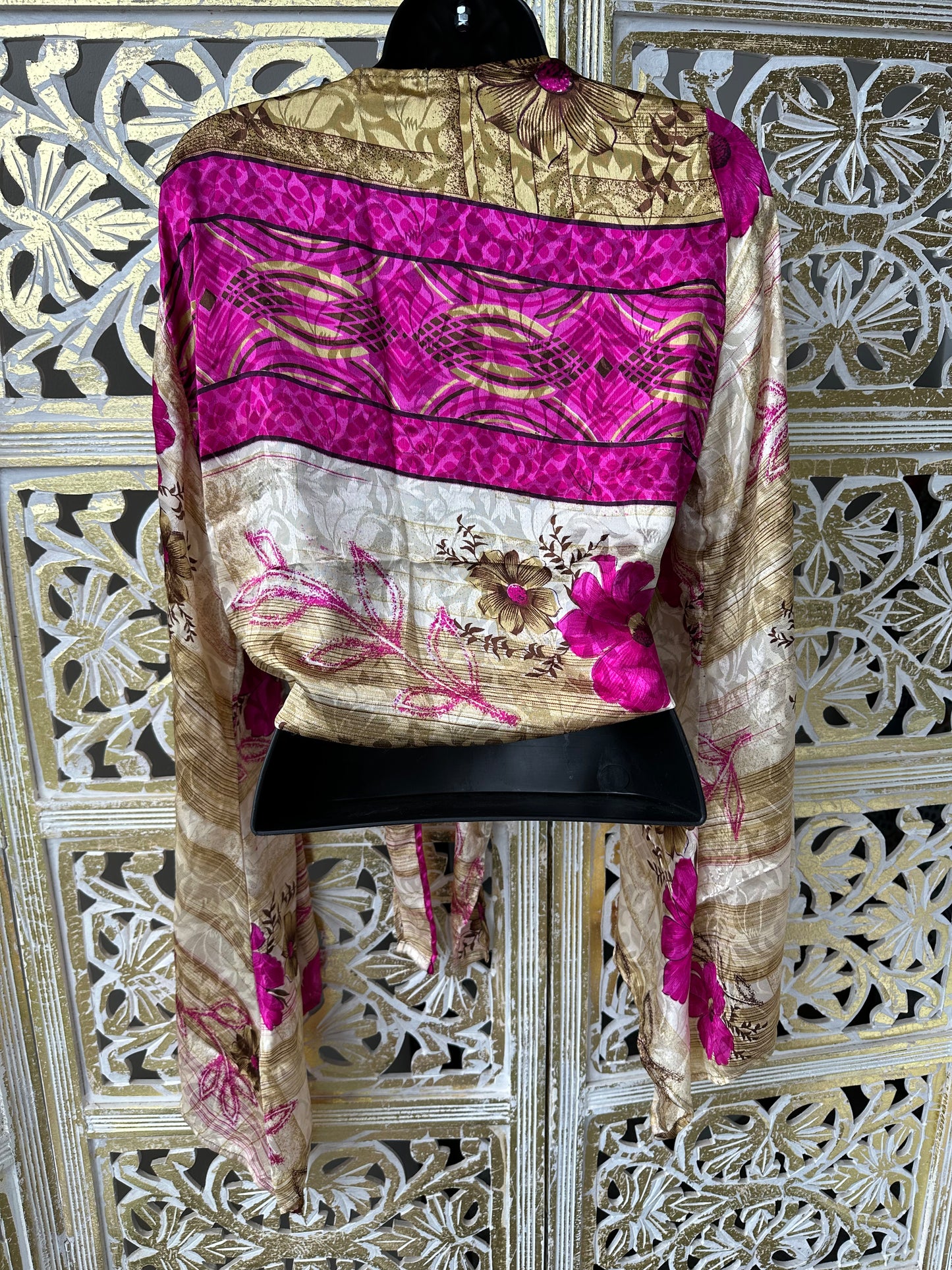 Silk Sari Goddess Top - Pink & Gold
