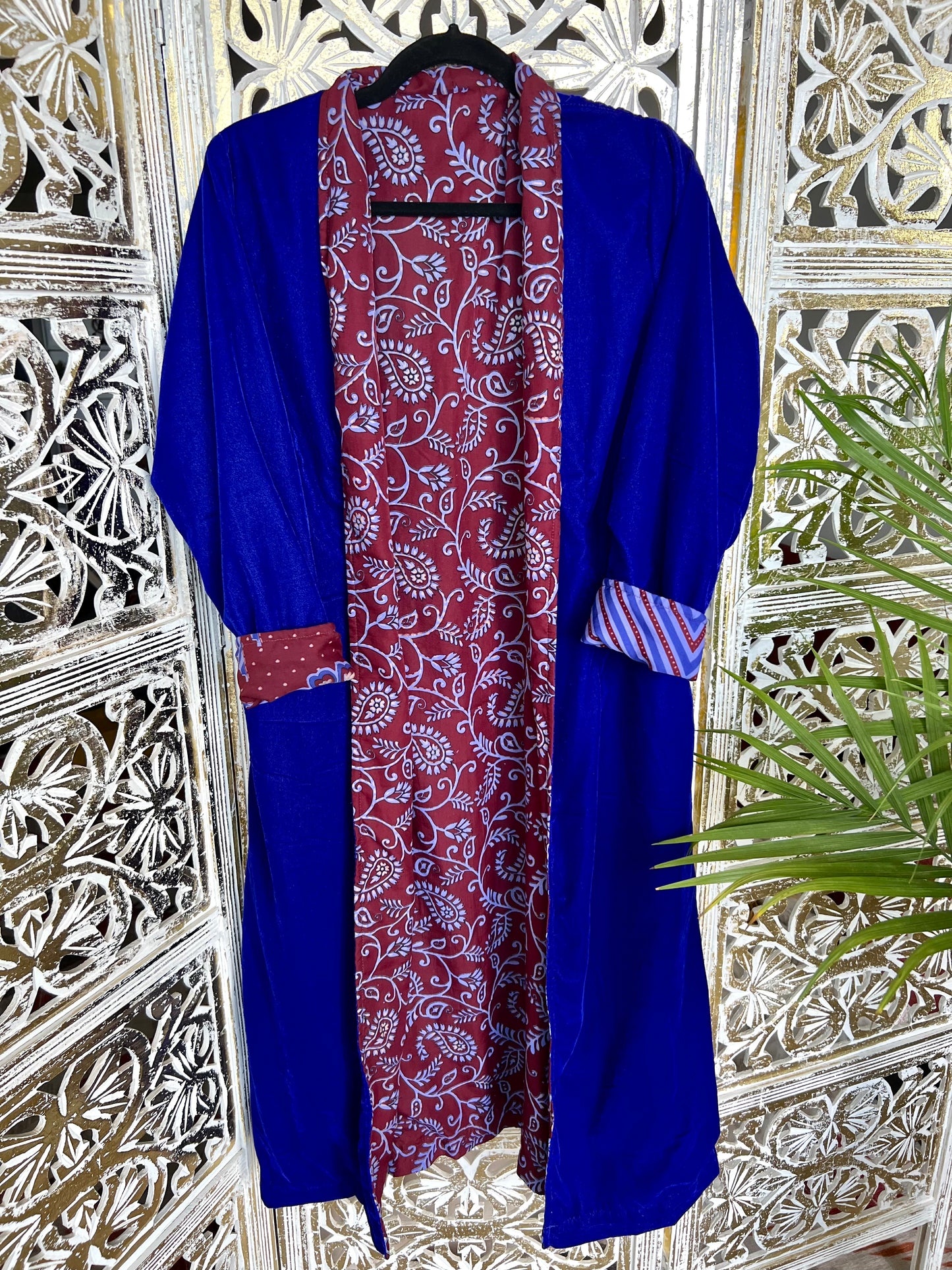 Velvet Jacket (reversible) - Royal Blue & Maroon