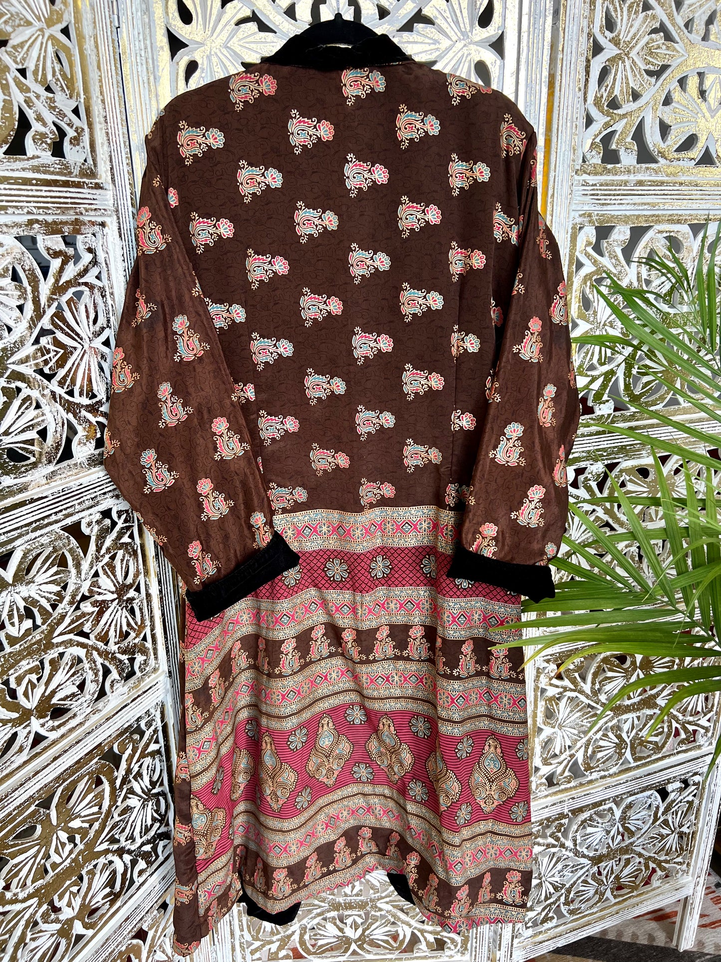 Velvet Jacket (reversible) - Brown Paisley & Black