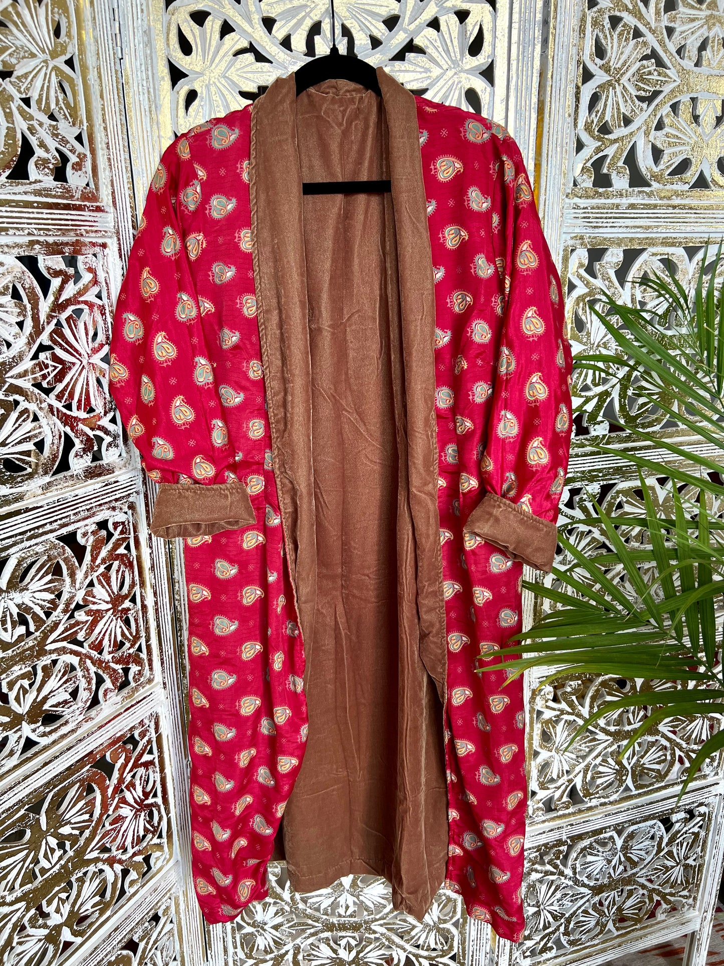 Velvet Jacket (reversible) - Olive & Red