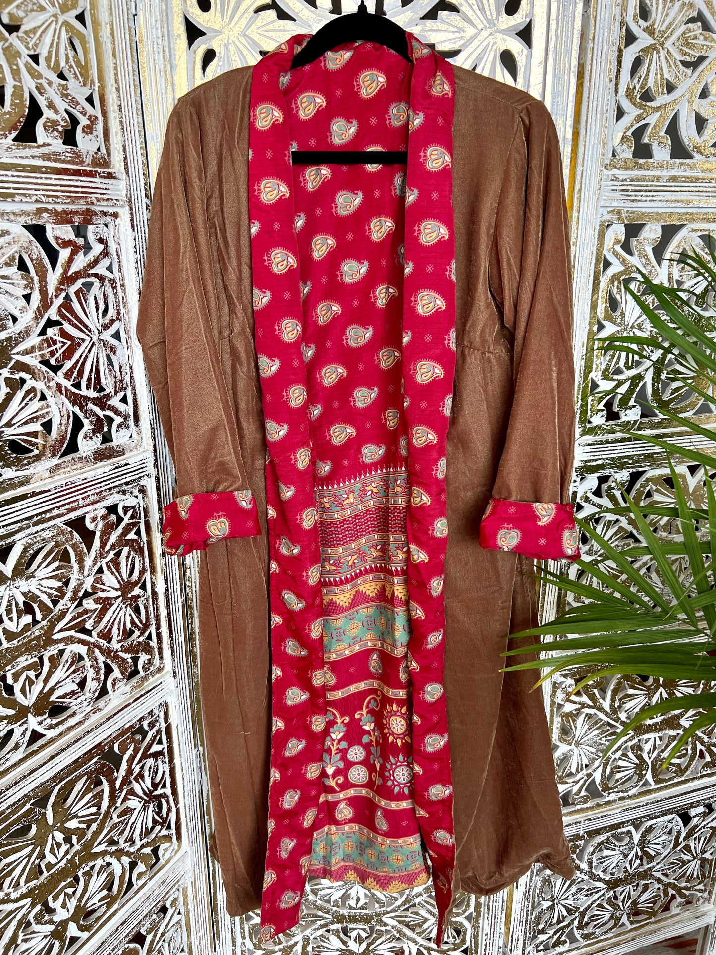 Velvet Jacket (reversible) - Olive & Red
