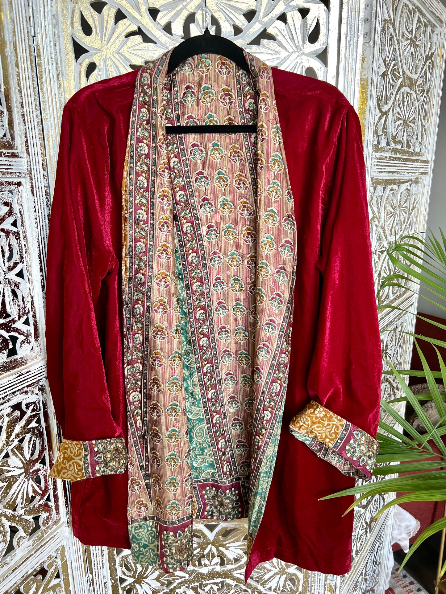 Short Velvet Jacket (reversible) - Blooming Rose
