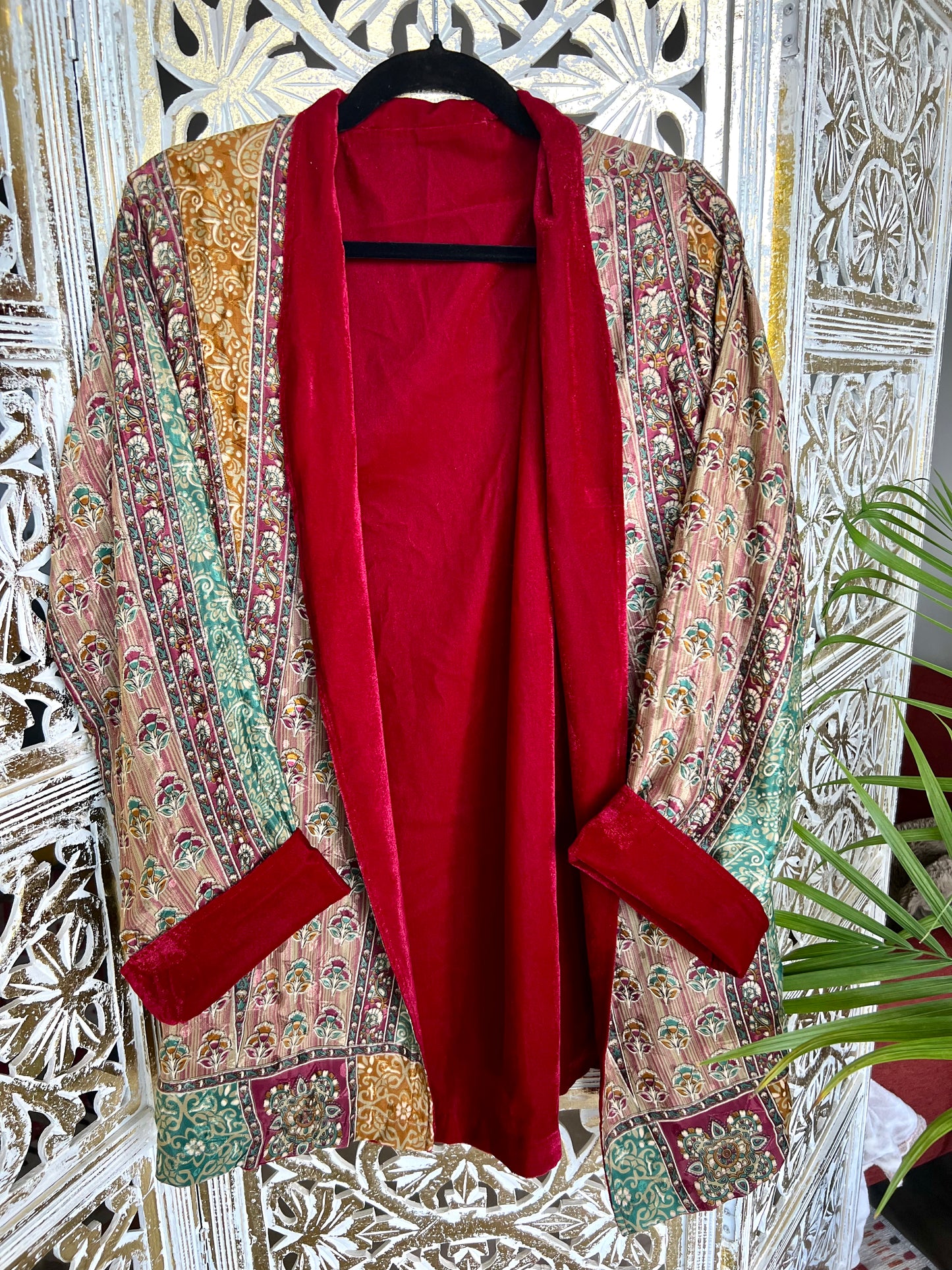 Short Velvet Jacket (reversible) - Blooming Rose