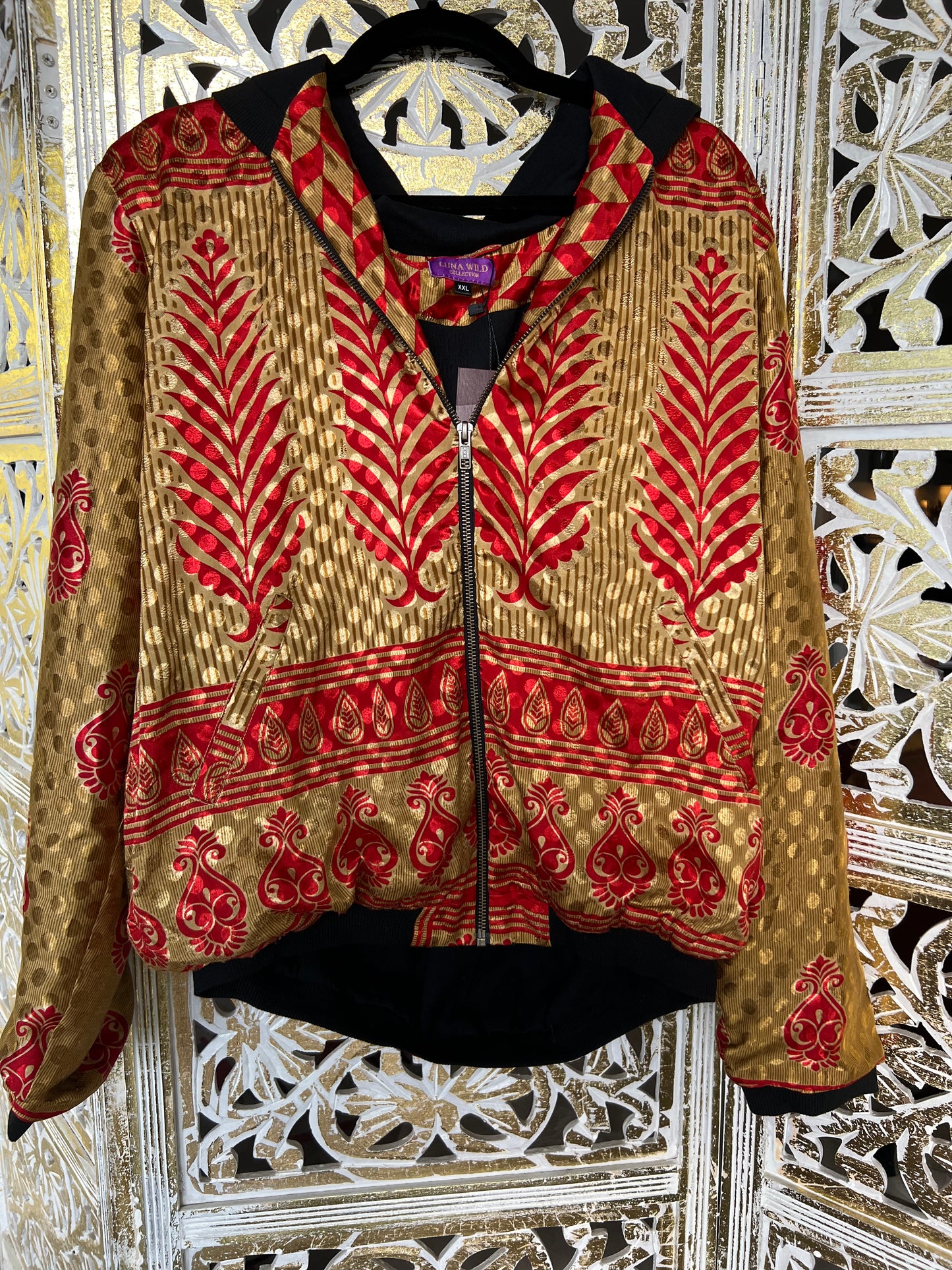 Jacket w Hood - Red & Gold