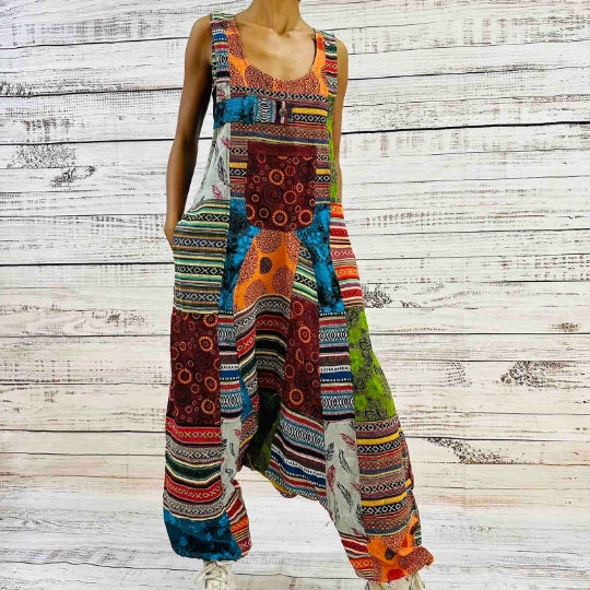 Hand Woven Jumpsuit - Patchwork