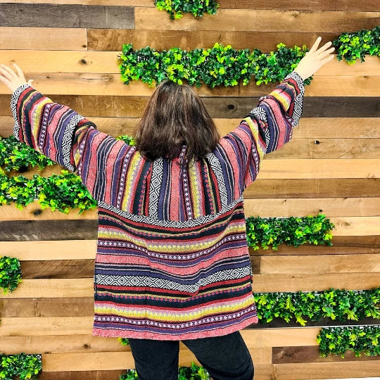 Handwoven Boho Jacket - Pink