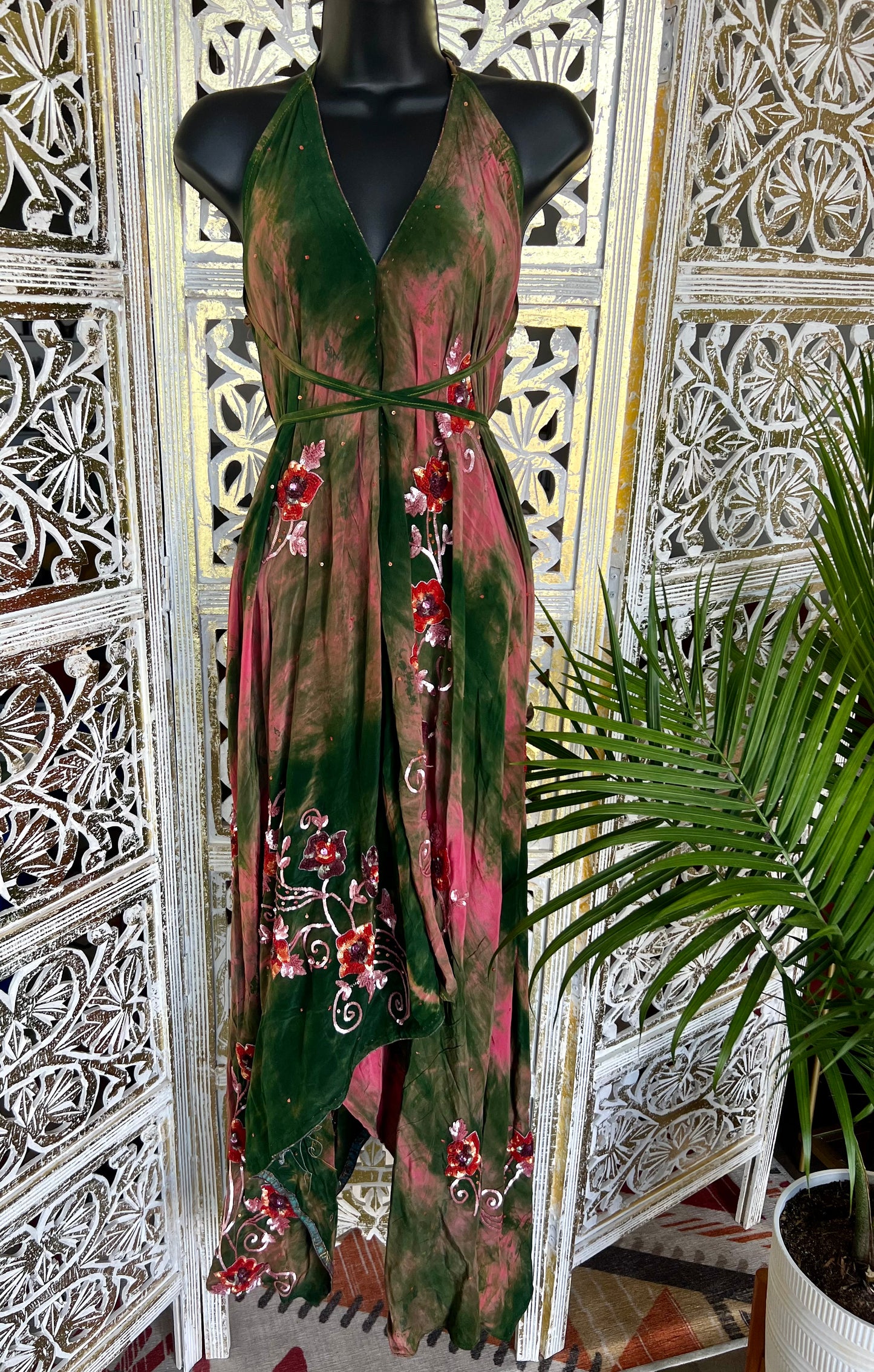 Silk Sari Dress - Rose
