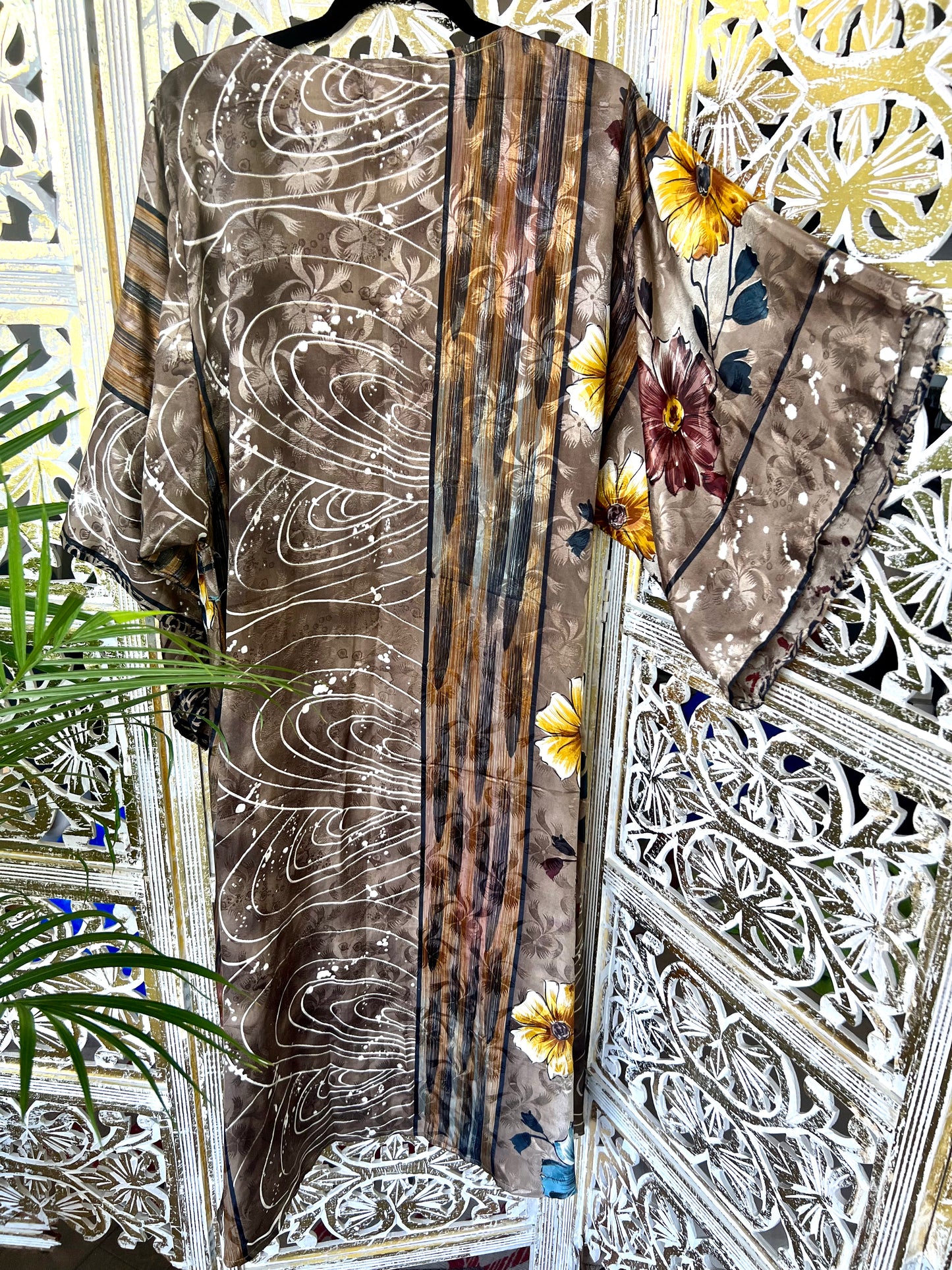 Silk Sari Robe - Spring Flower