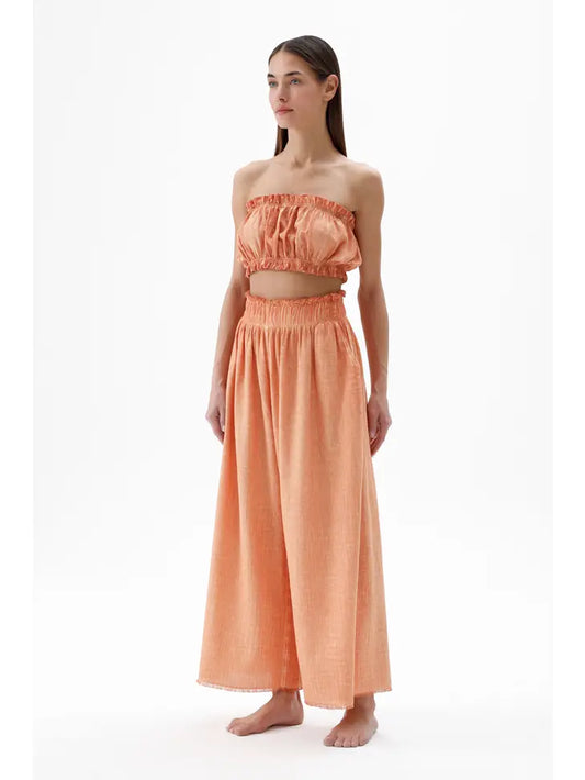 Bandeau Top + Palazzo Pants (set) - Orange